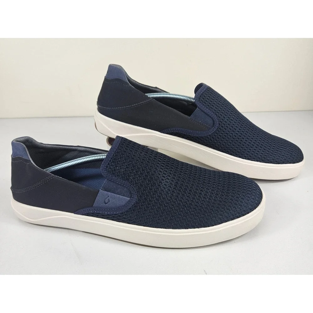 OluKai Lae'ahi Li 'Ili Mens 13 Blue Depth Mesh Navy Slip On Sneakers Loafers